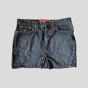 Y2K Denim Mini Skirt w/ Contrast Stitching Size 7